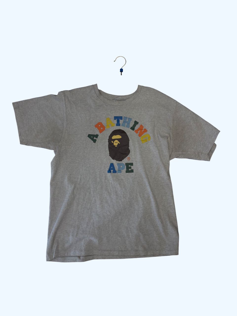 Bape Grey/Multi Ape Head Tee (no tags) Sz S