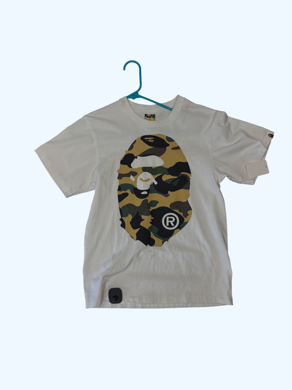 Bape T-Shirt White/Camo Sz:S