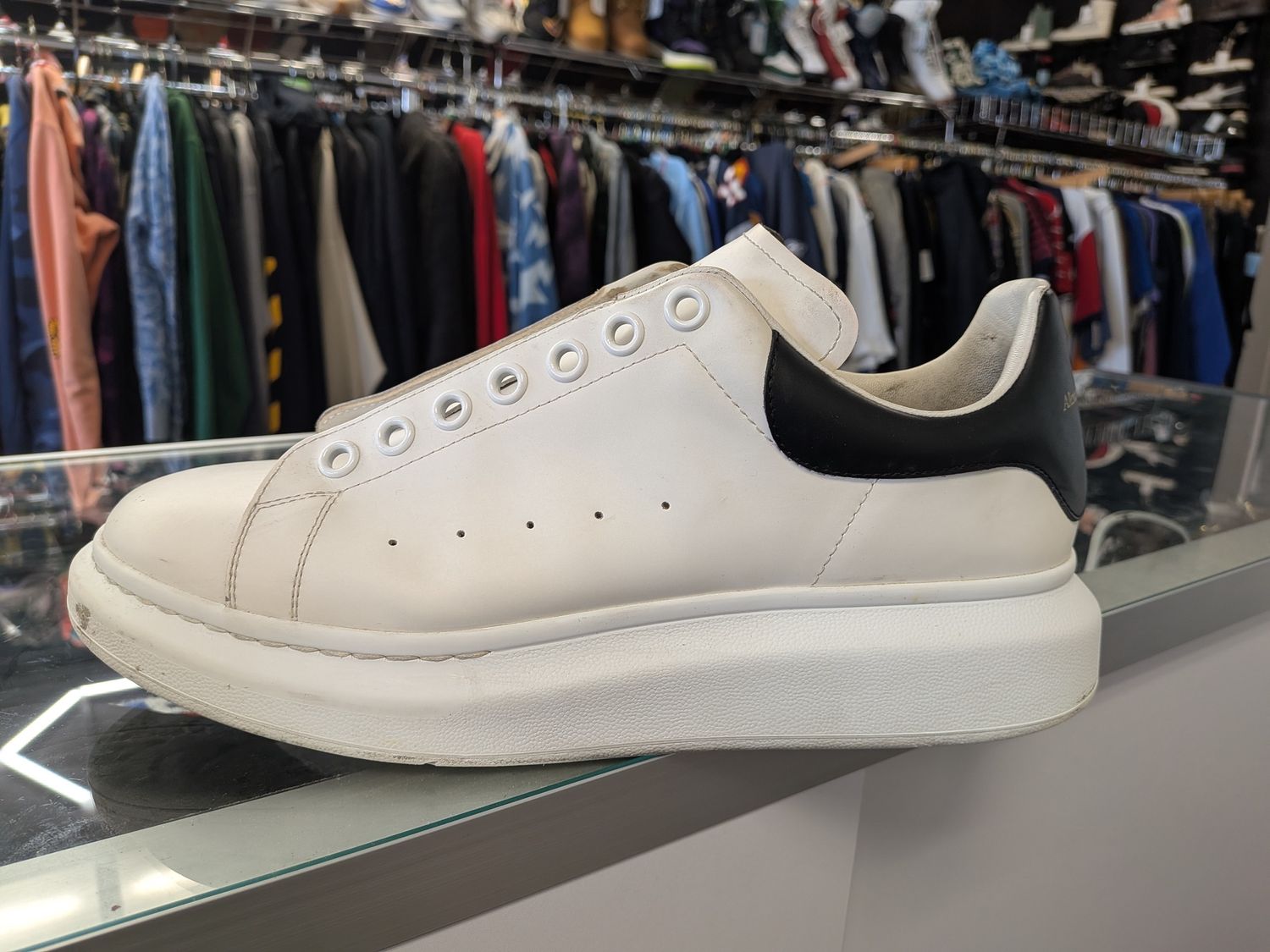 Alexander McQueen Oversized Soles White/Black (no box, no laces) Sz 10