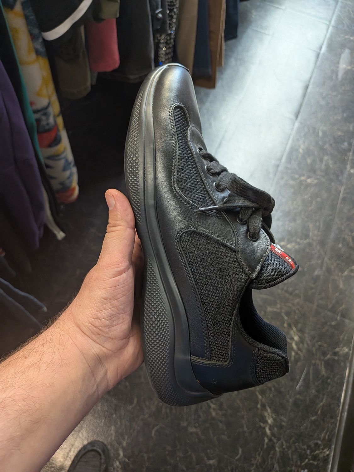 Prada America&#39;s Cup Black Sneakers - 9.5