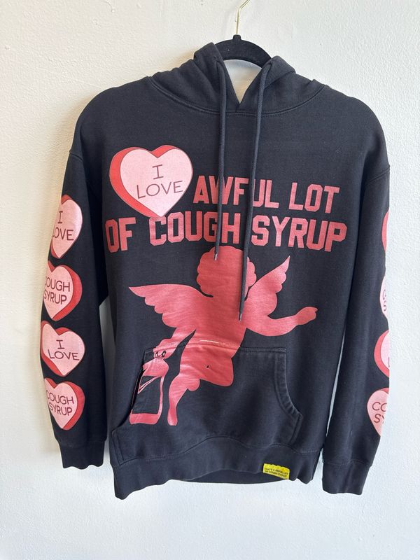 That's A Awful Lot Of Cough Syrup - Valentine's Hoodie - Black - M