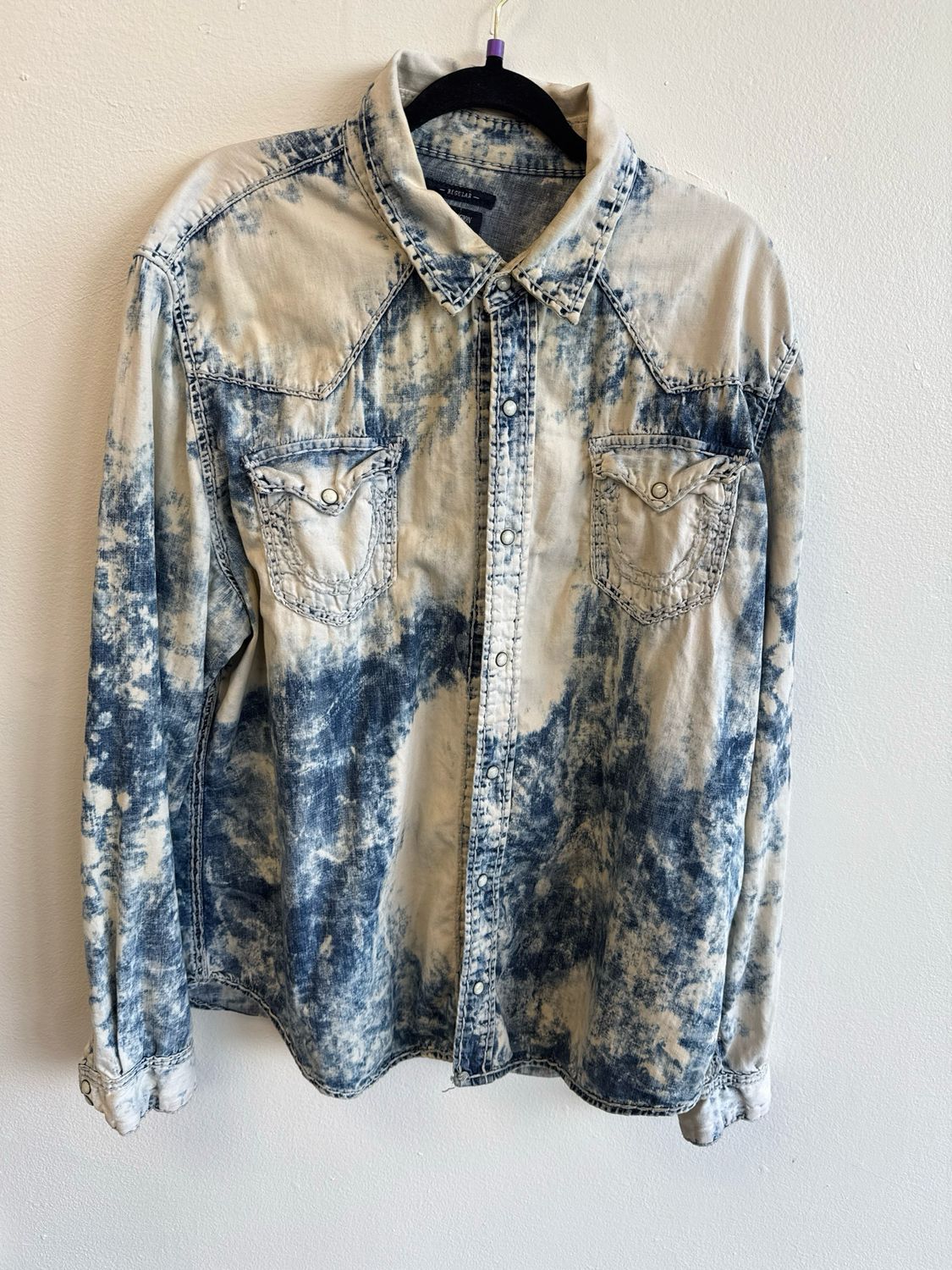 True Religion Denim Distressed Pearlsnap –3XL