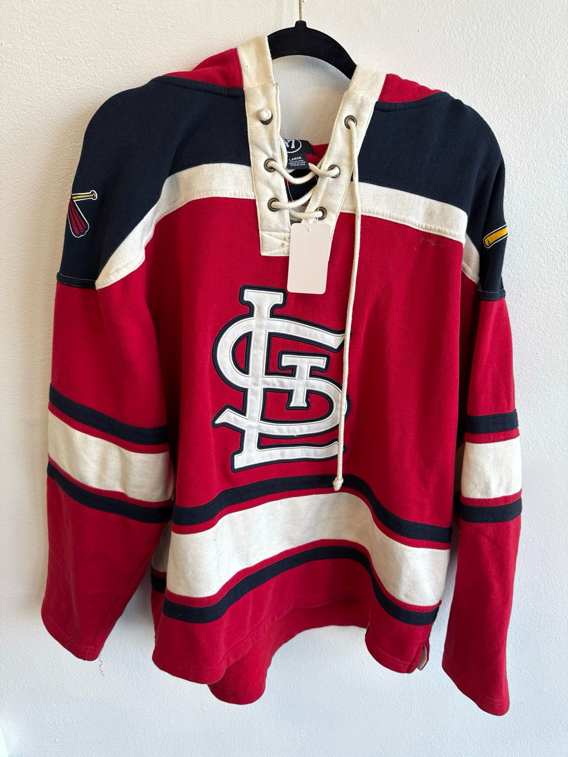 VTG Cardinals Jersey-Style Hoodie Sz L
