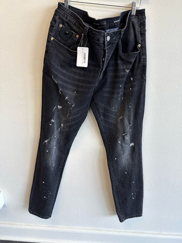 Purple Black Jeans Sz 36
