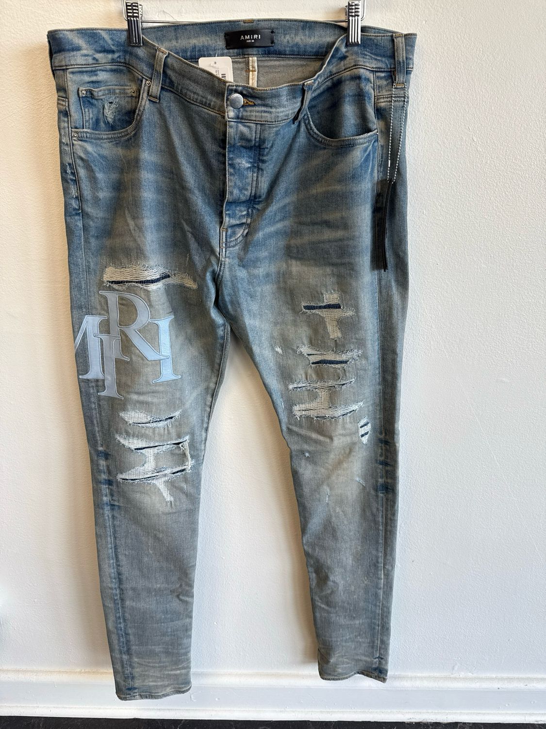 Amiri Blue Spellout Jeans Sz 38