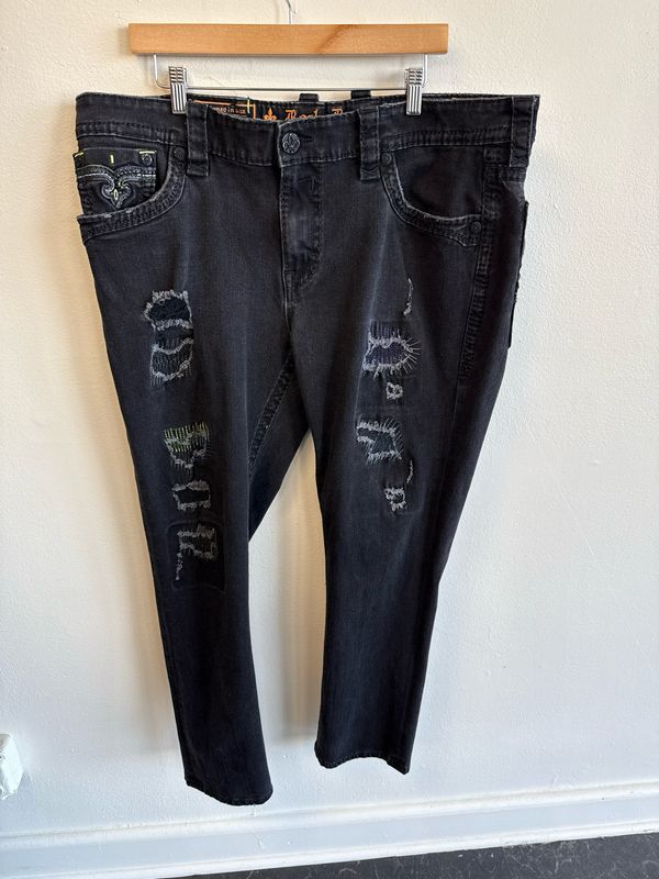 Rock Revival Jack Jeans Black Sz 40