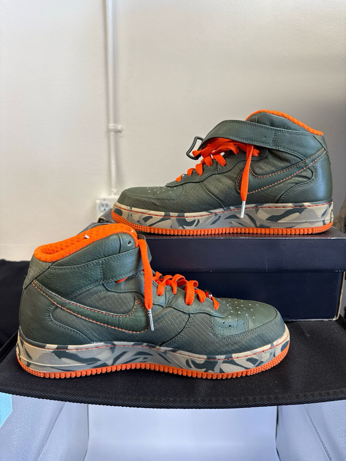 Nike AF1 Camo/Orange Sz 8.5