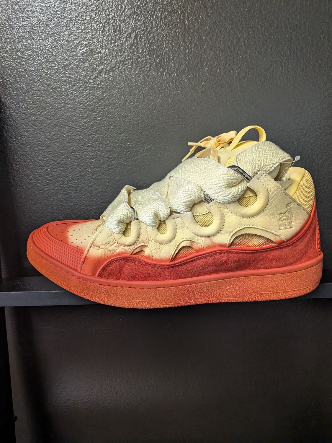 Lanvin Curb Red White Spray Sneakers (DS, box) Sz 12