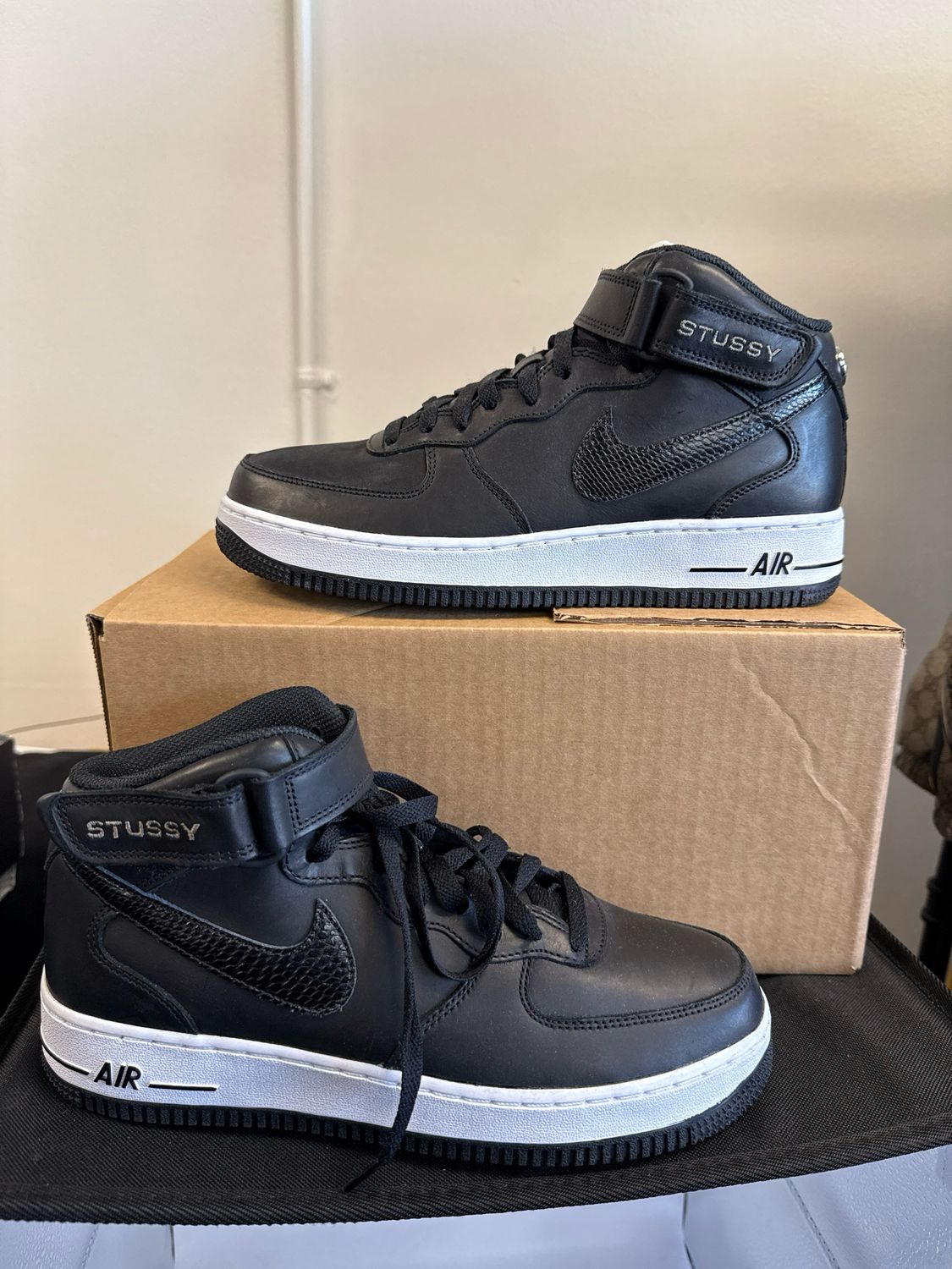 Nike x Stussy AF1 Mid Black (no box) Sz 8.5