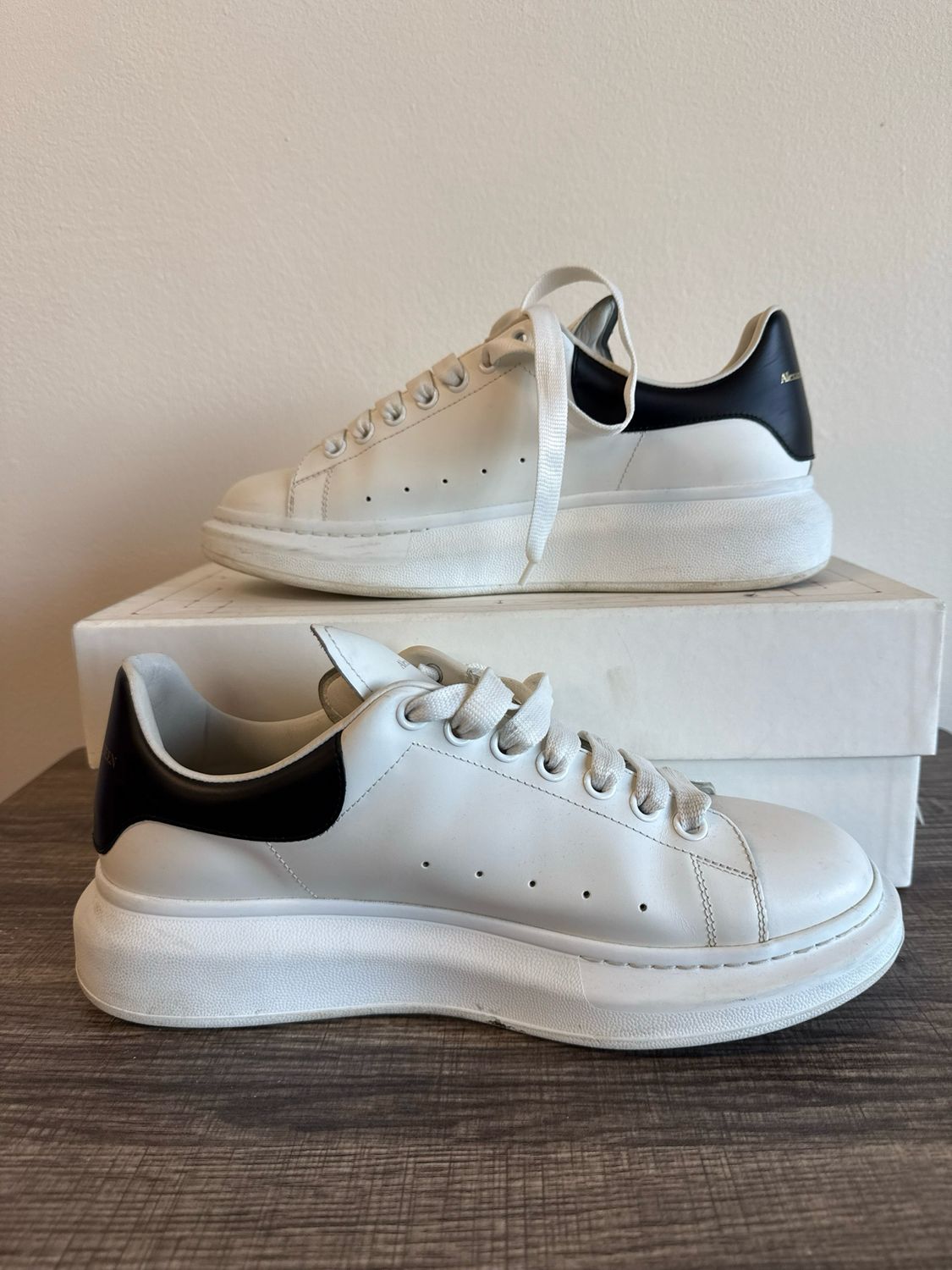 Alexander McQueen Oversized Sole Sneakers White/Black (no box) Sz 10
