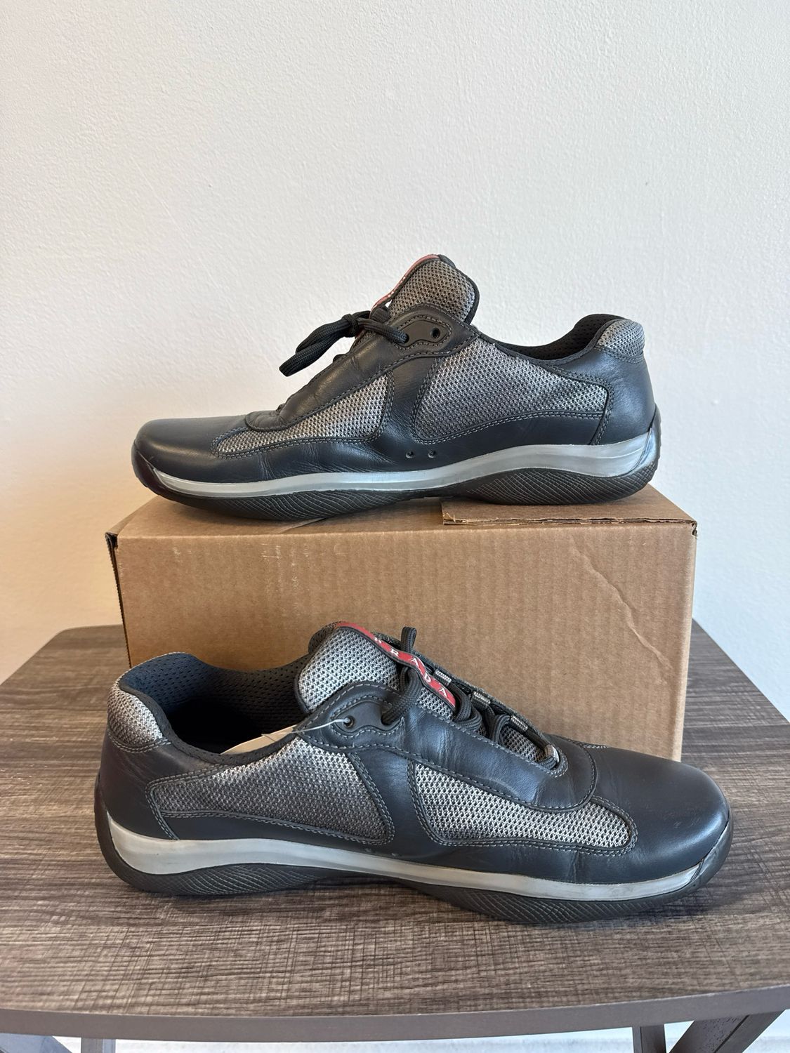 Prada America&#39;s Cup  Dark Grey/Silver Sneakers (no box)