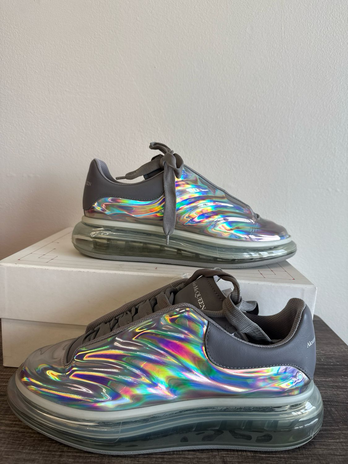 Alexander McQueen Silver Iridescent Sz:10 (box)