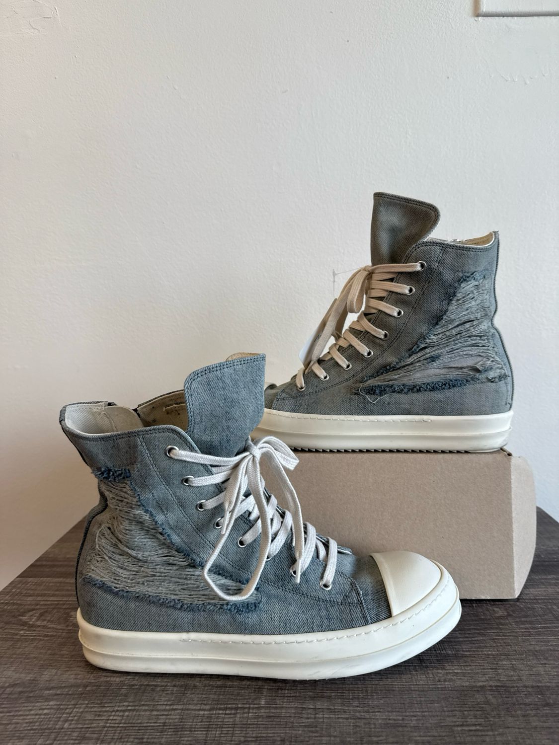 Rick Owen Drkshdw Distressed Denim Sz 10