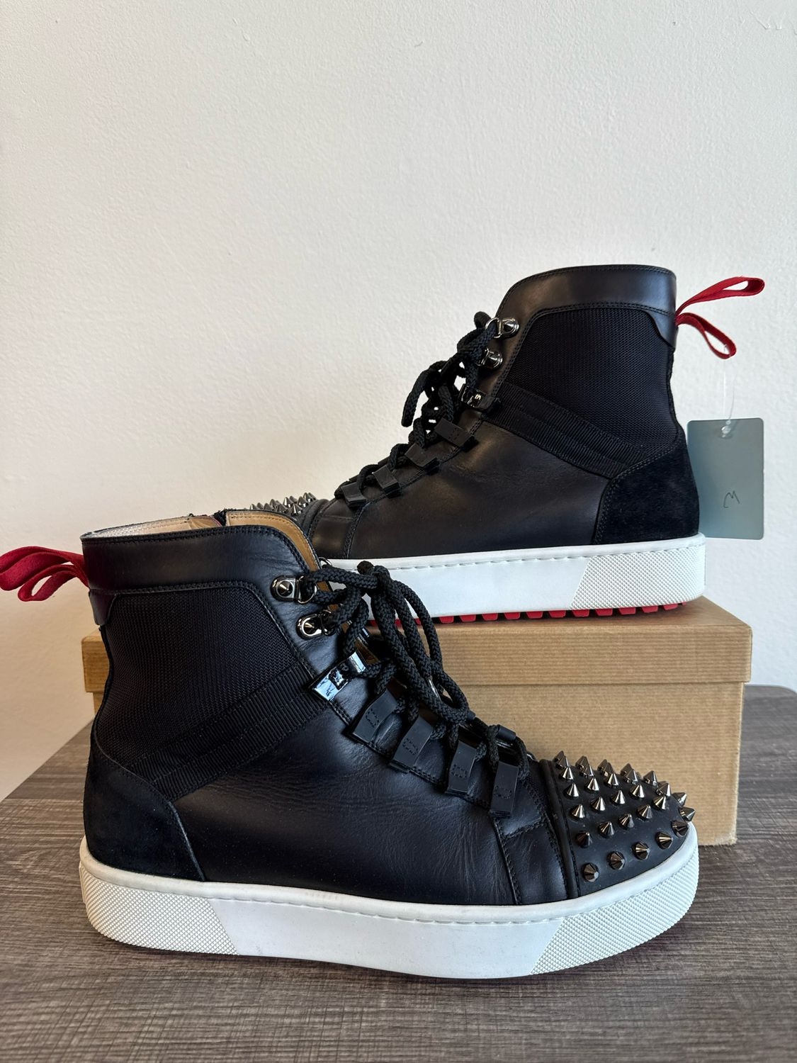 Louboutin High-Top Spikes Black (w/box) - 44 (11 US)