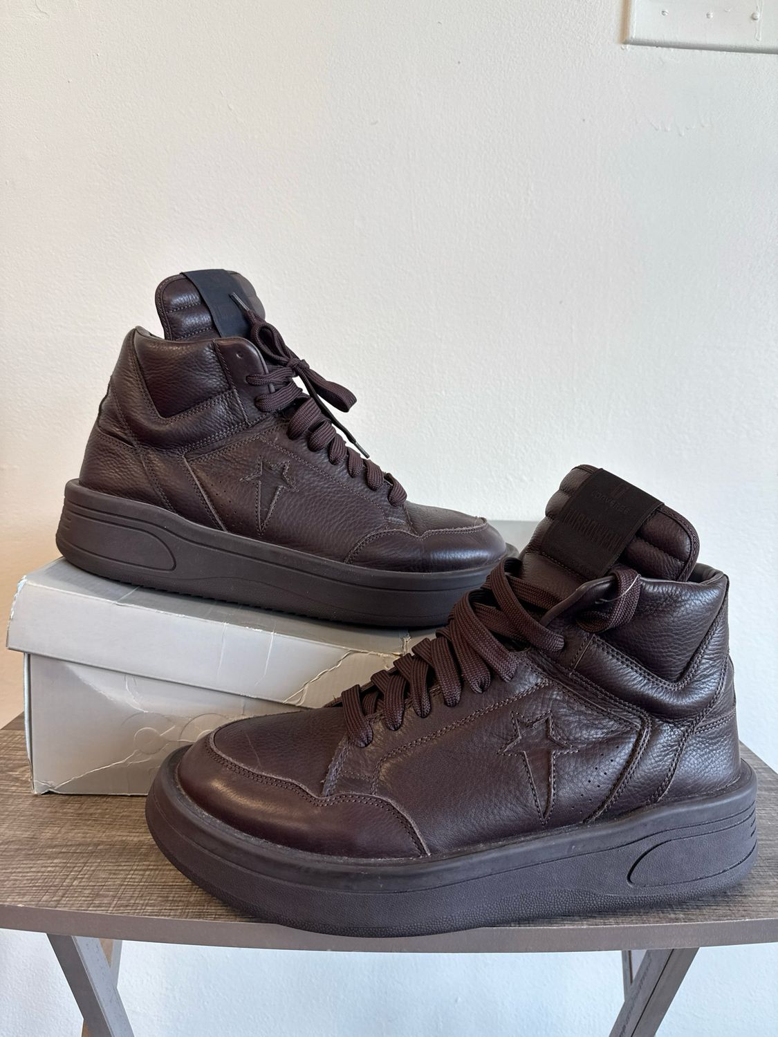 Rick Owens Converse Burgundy High Tops Sz 13
