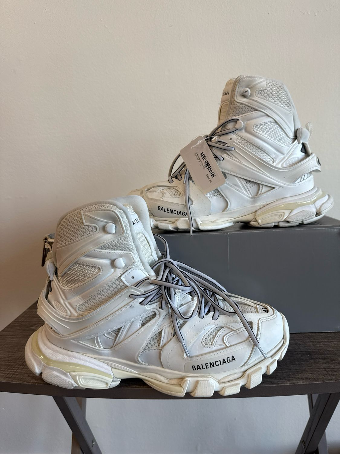 Balenciaga White High Track Sz 10