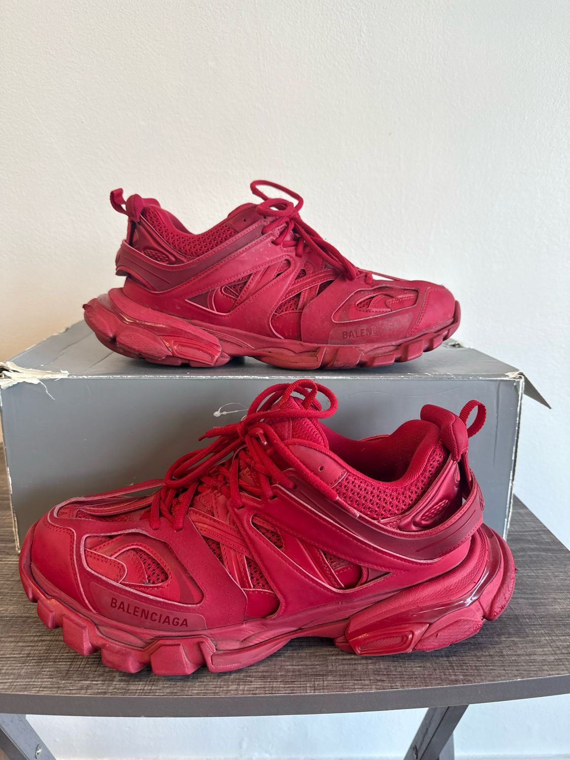 Balenciaga Track Red Sneakers (Box) Sz 11