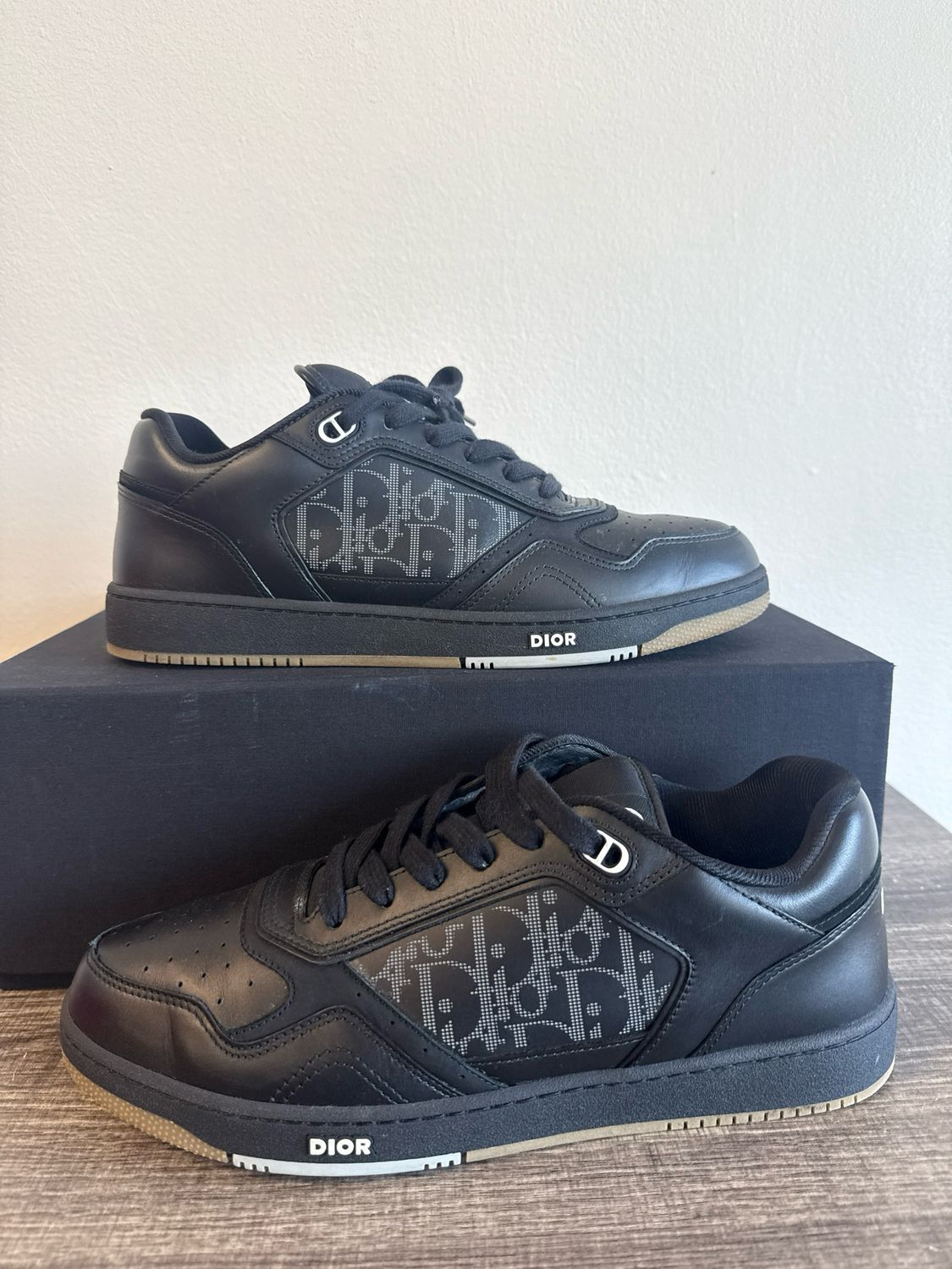 Dior Black Oblique Low Sneakers (box) Sz 10