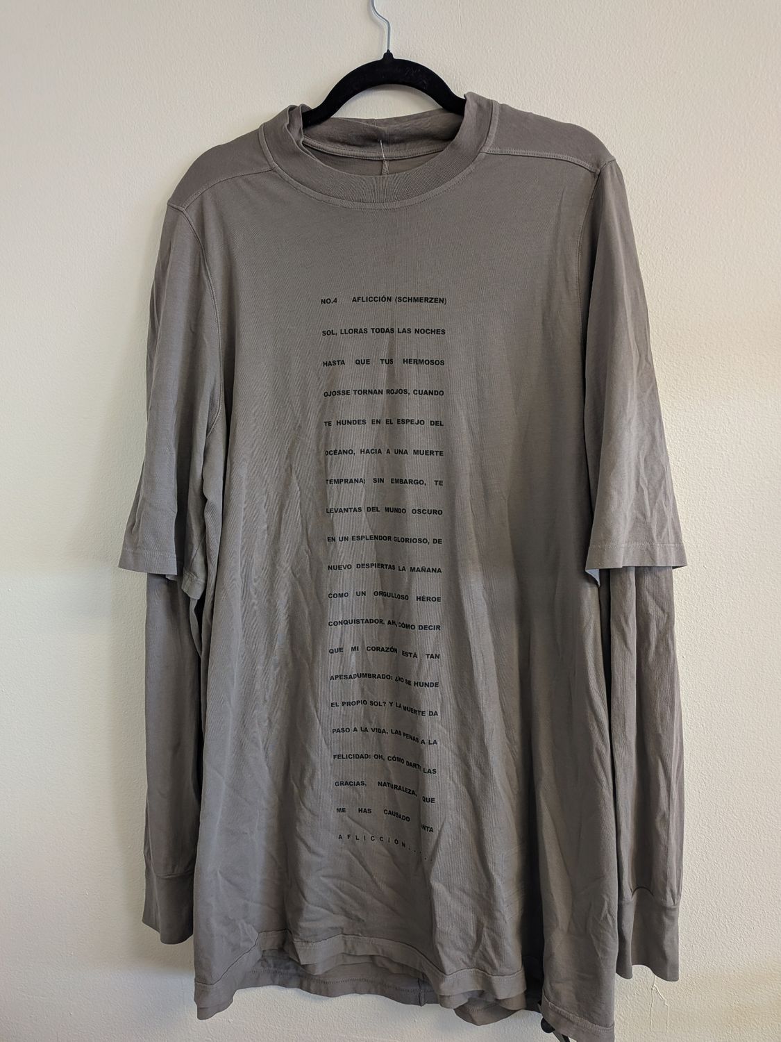 Rick Owens Grey Shirt Sz S
