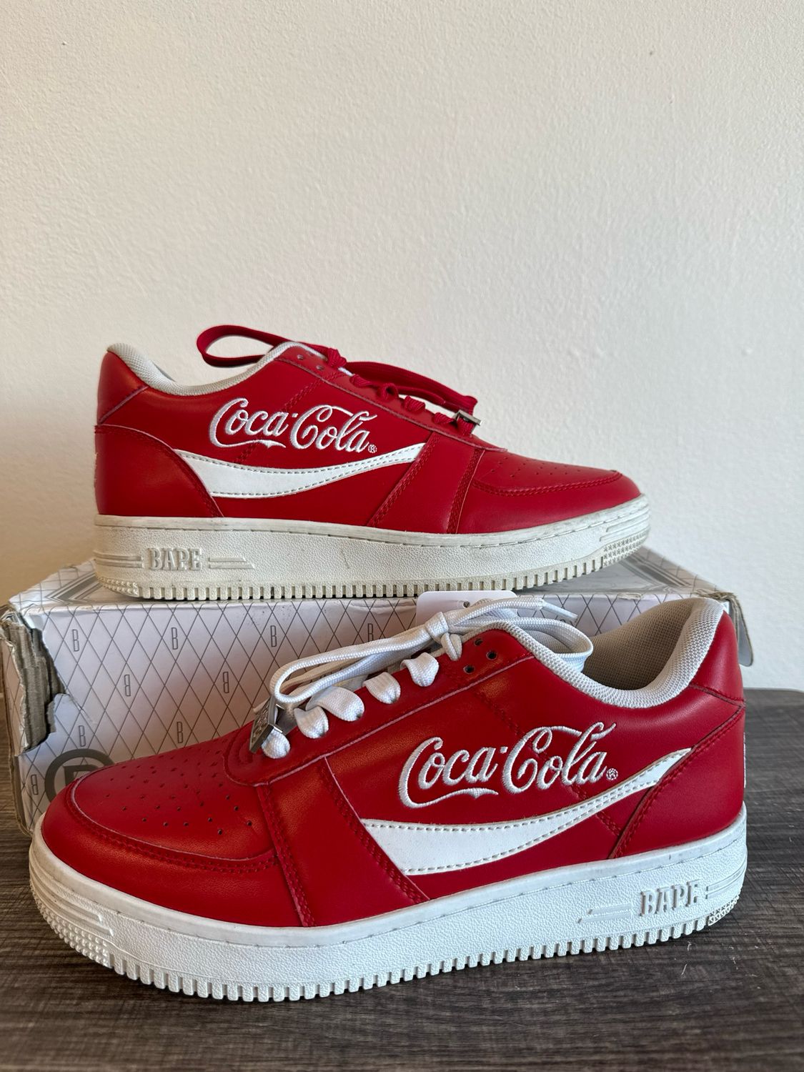 Bape x Coca-Cola Bapesta Red Sneakers (box) - 8