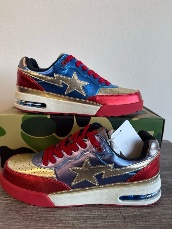 Bape Roadsta Navy/Red/Gold Sz:10 NEW (box)