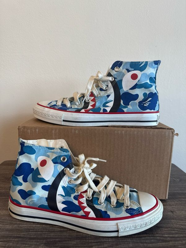 Bape X Converse Blue Camo Sz:9.5 (no box)