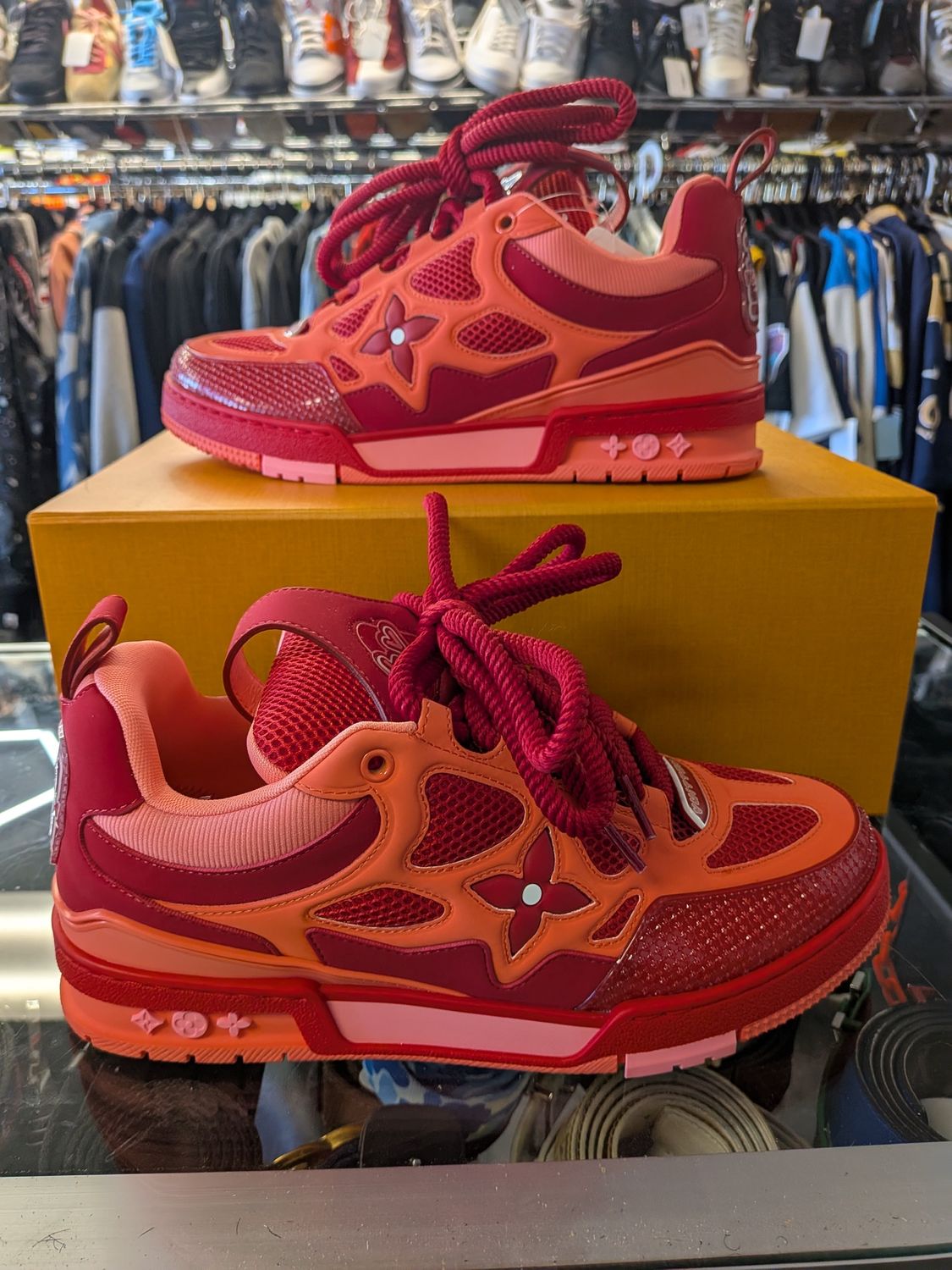 Louis Vuitton Red/Orange Skates (new; box) Sz 8.5