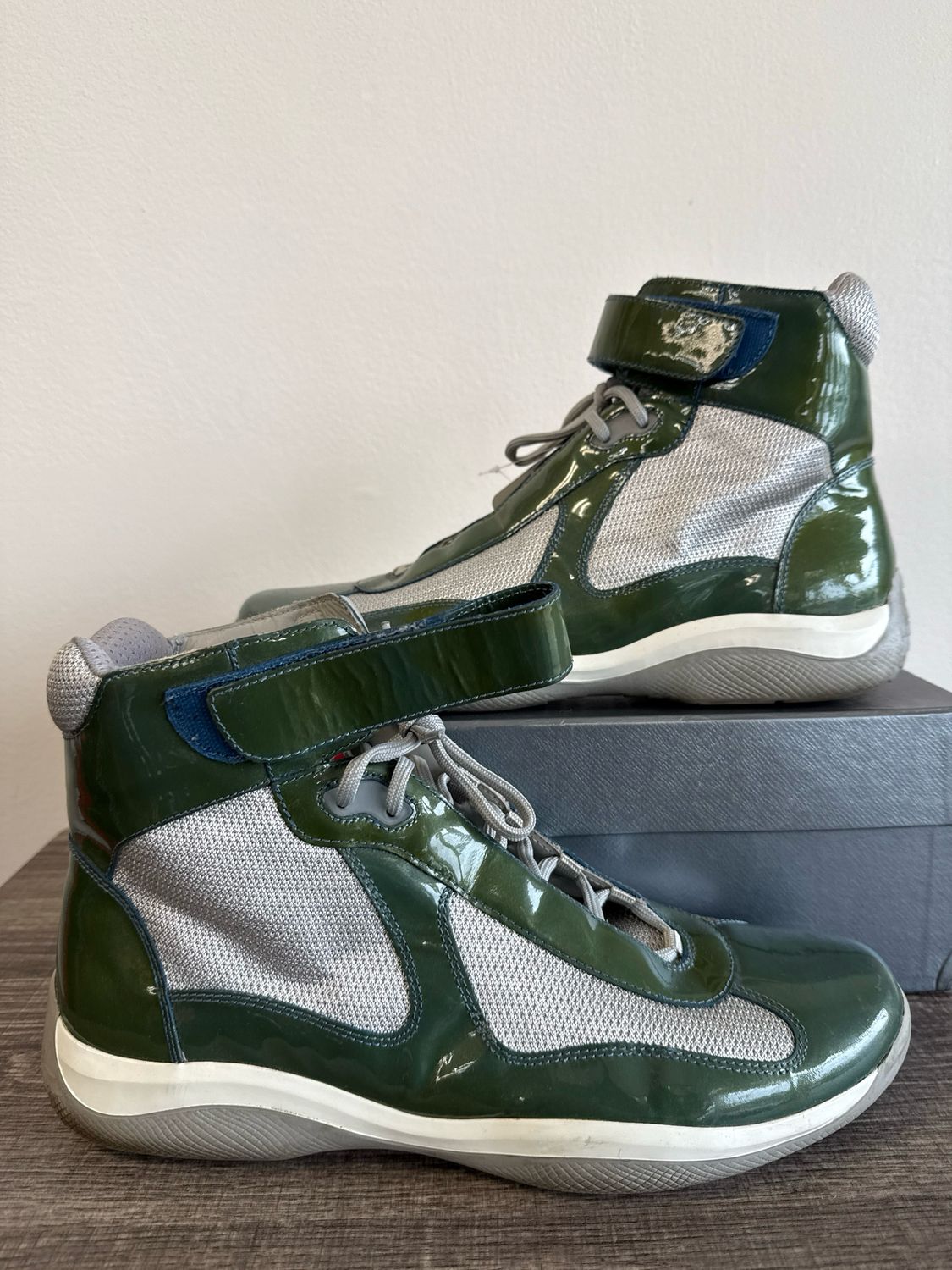Prada AC Green High Top Sz 13