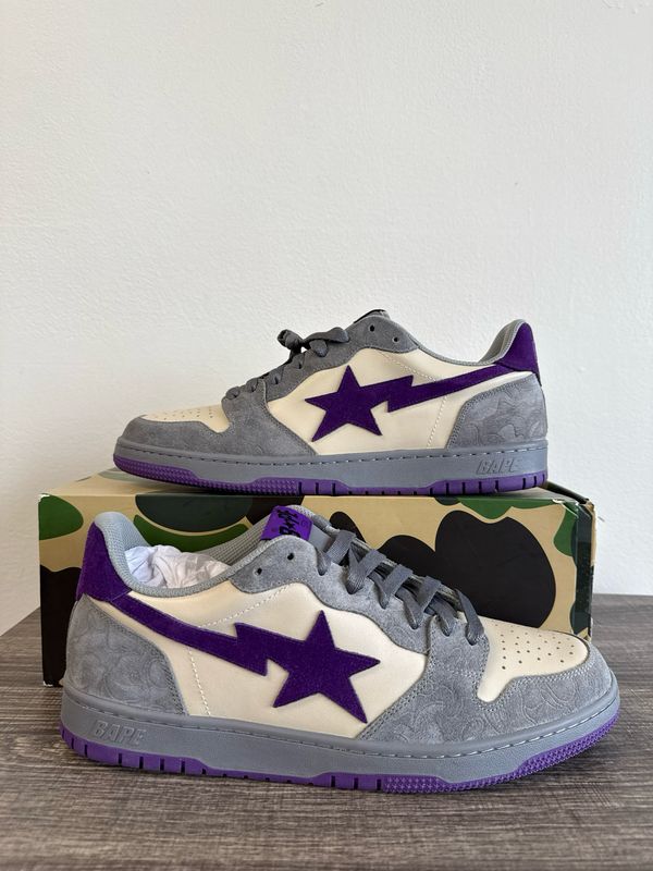 Bape Court Sta - Mist Grey Royal Purple (DS with box)