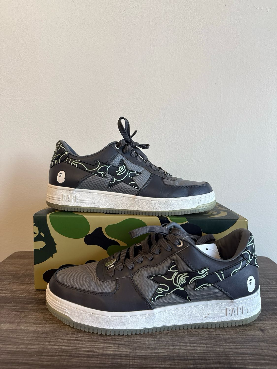 Bape Bapesta Black Camo Sz 12