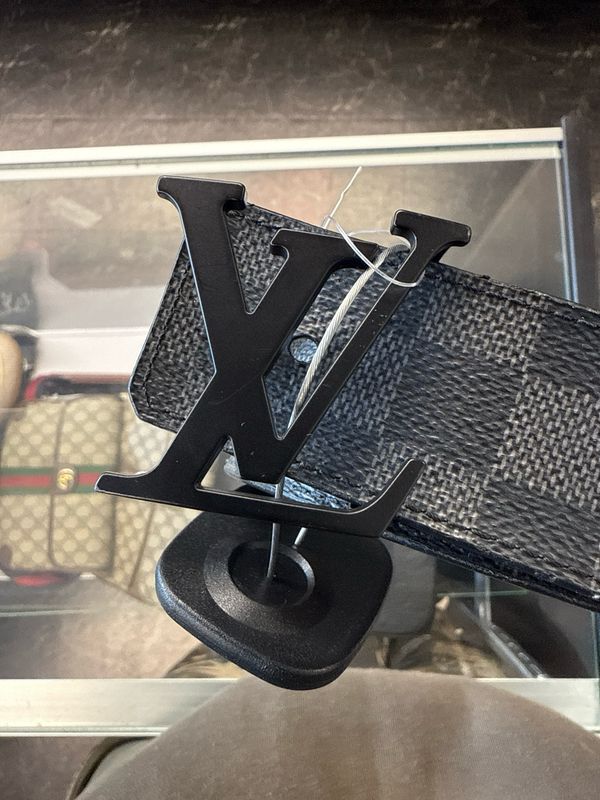 Louis Vuitton Black Checkered Belt Sz 36