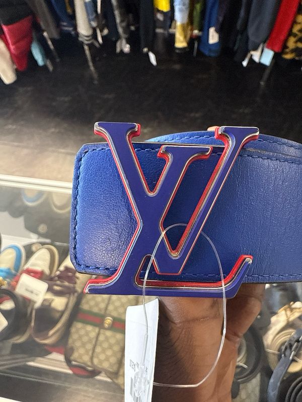 Louis Vuitton x NBA Blue/Monogram Reversible Belt Sz 38