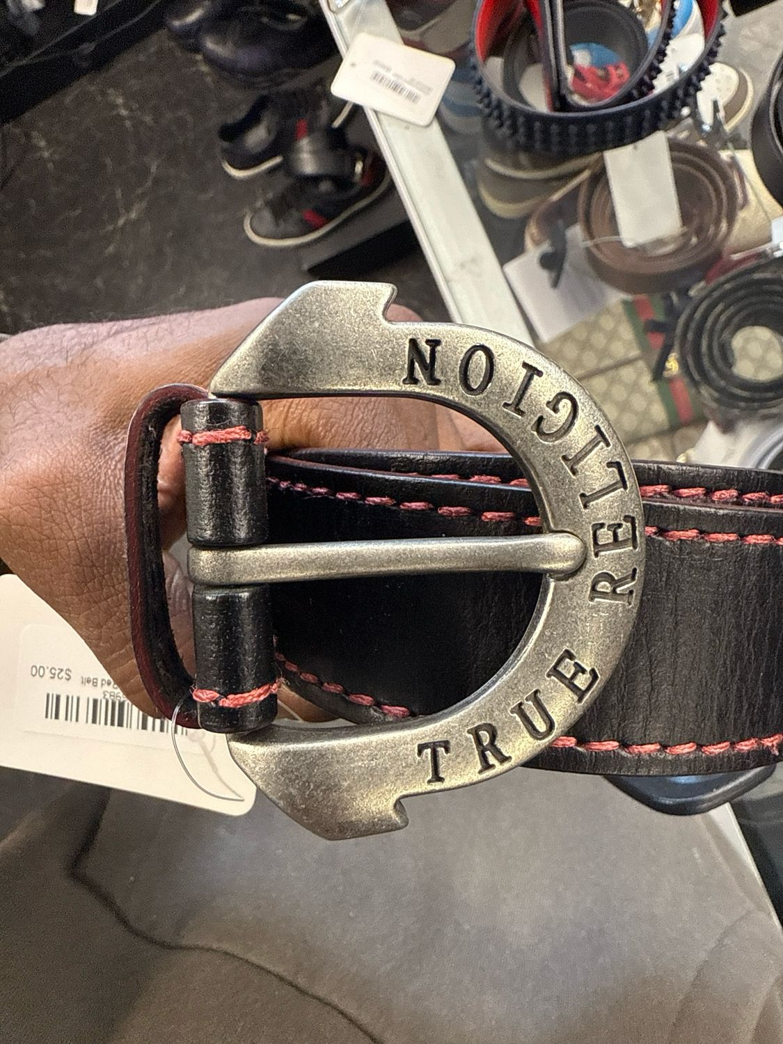 True Religion Black/Red Belt Sz:30