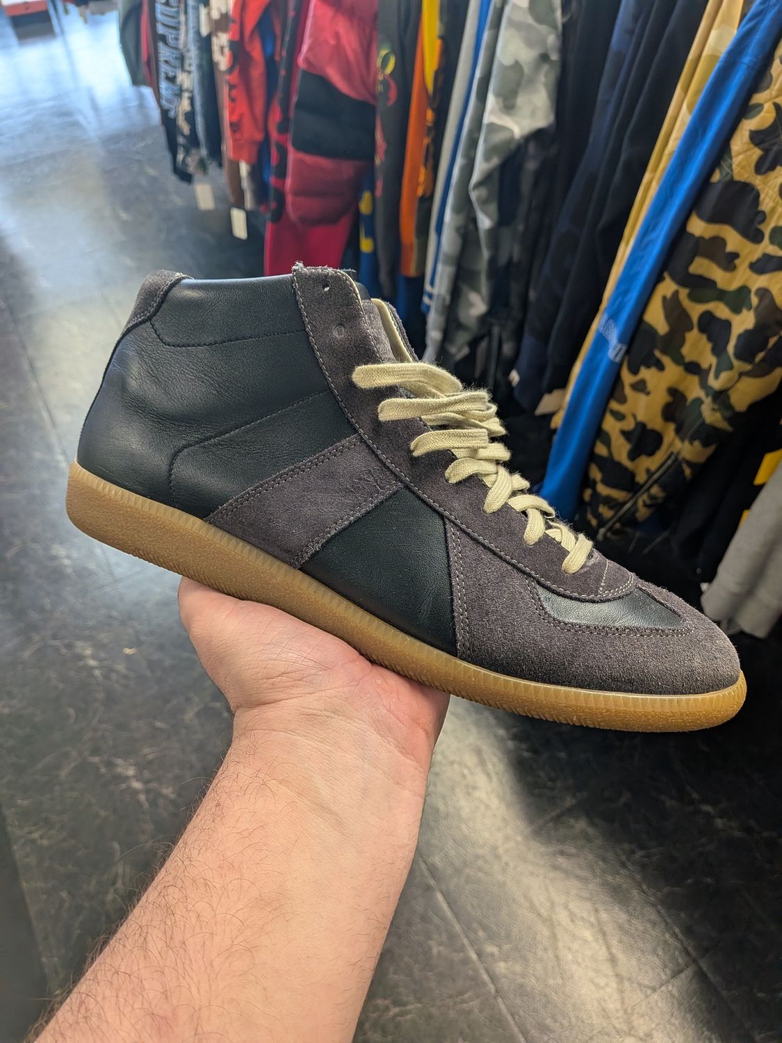 Maison Margiela Black/Brown Mid Top GATs Sz 44