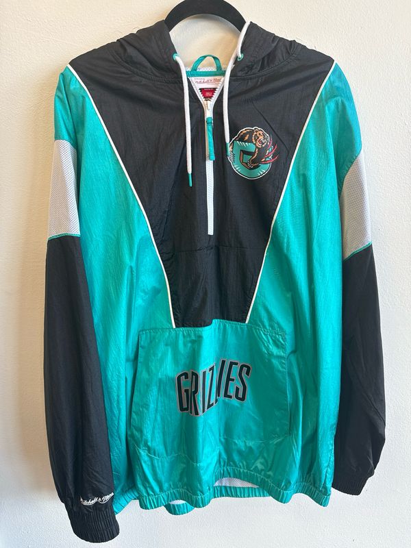 Mitchell &amp; Ness - Grizzlies Windbreaker Quarter Zip - Black/Teal - XXL
