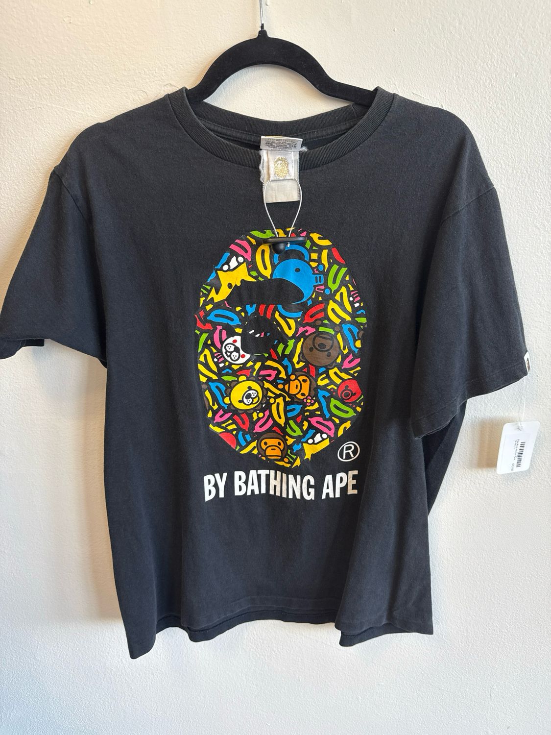 Bape Black Milo Ape Face Tee Sz L