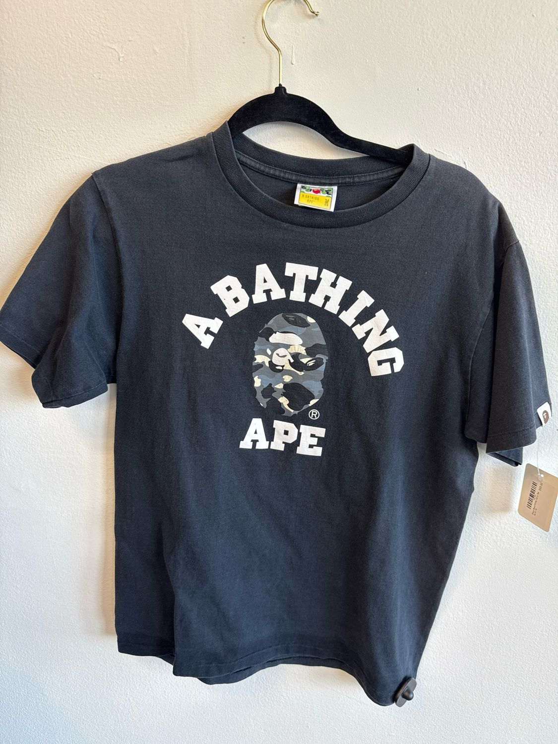 Bape Black/White Camo Tee Sz M