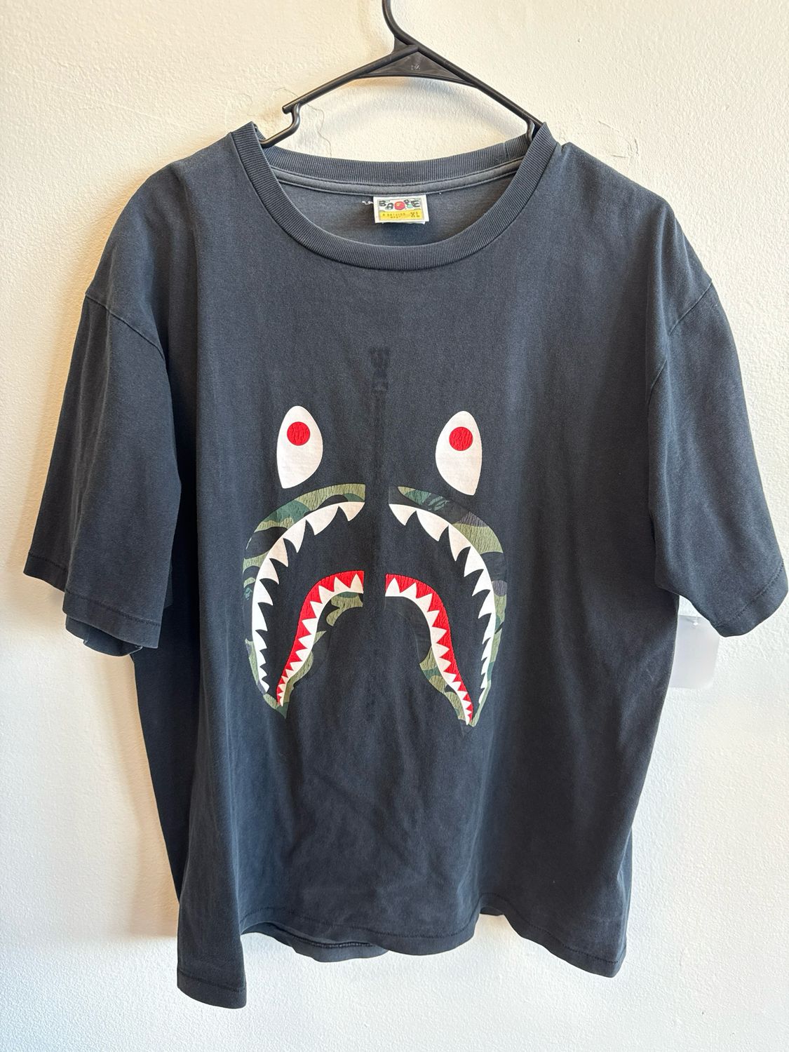 Bape Black Sharkface Tee Sz XL