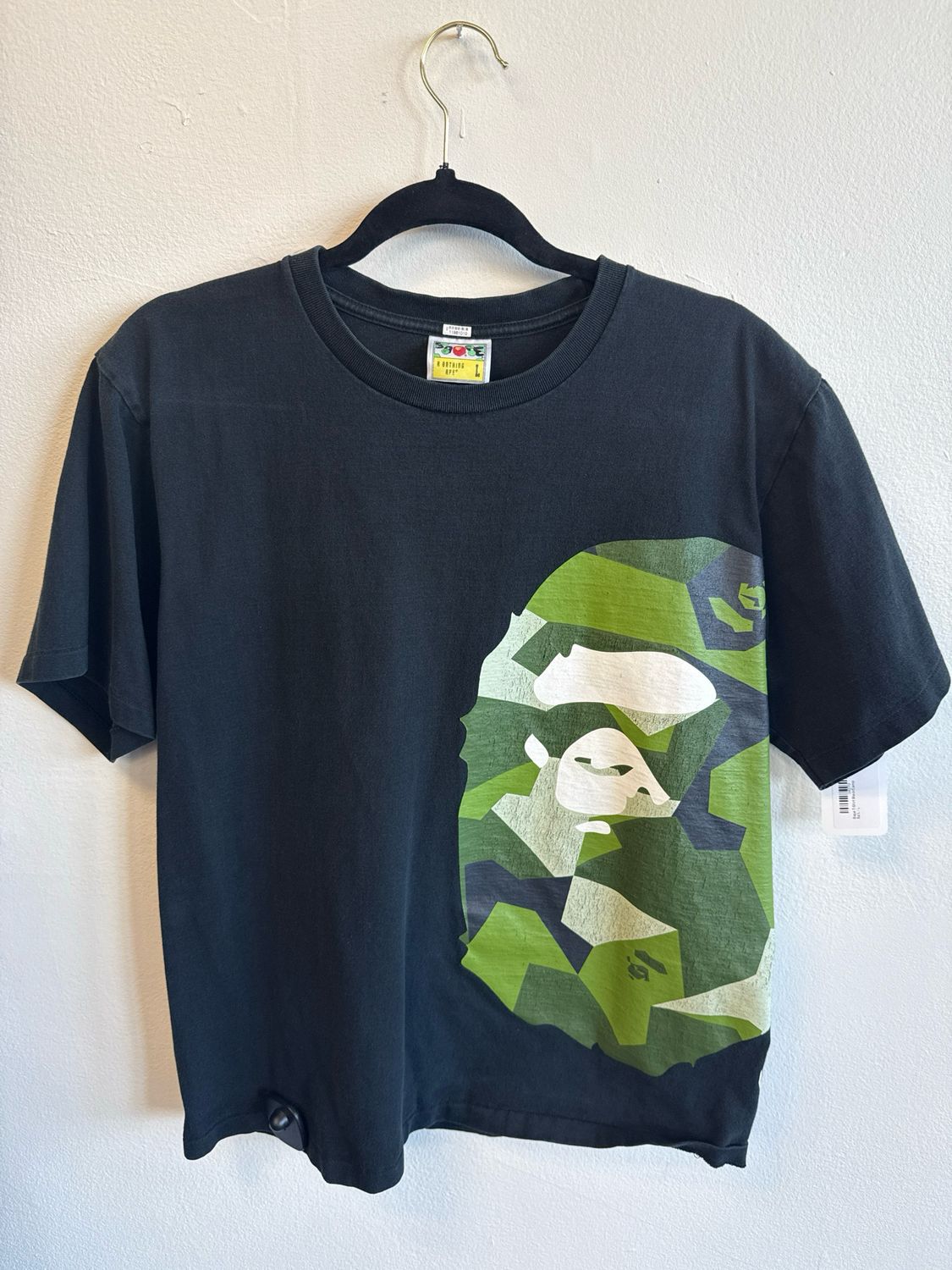 Bape T-Shirt Black/Camo Sz:L