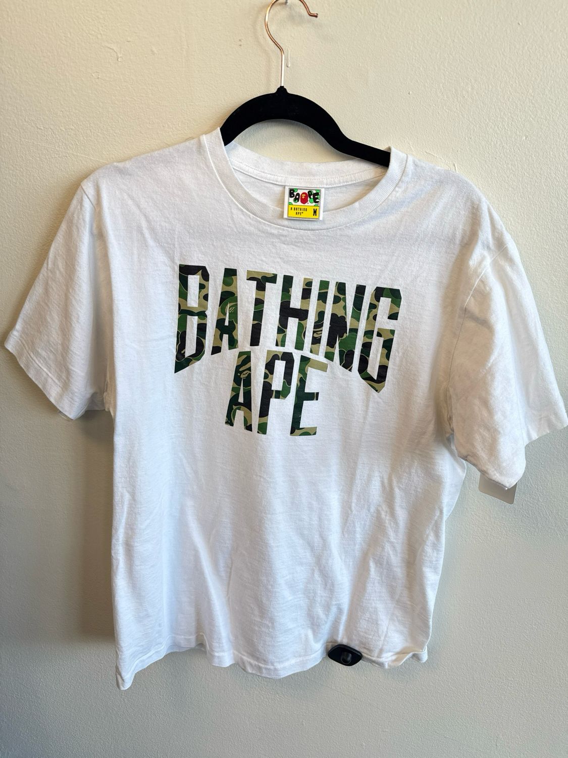 Bape T-Shirt White Camo Sz:M