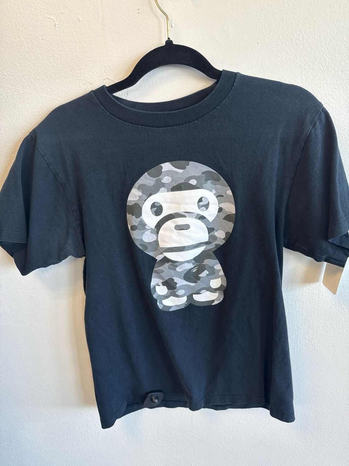 Bape T-Shirt Black/Camo Sz:S