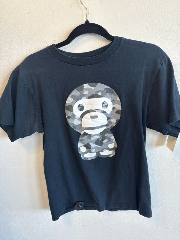 Bape T-Shirt Black/Camo Sz:S