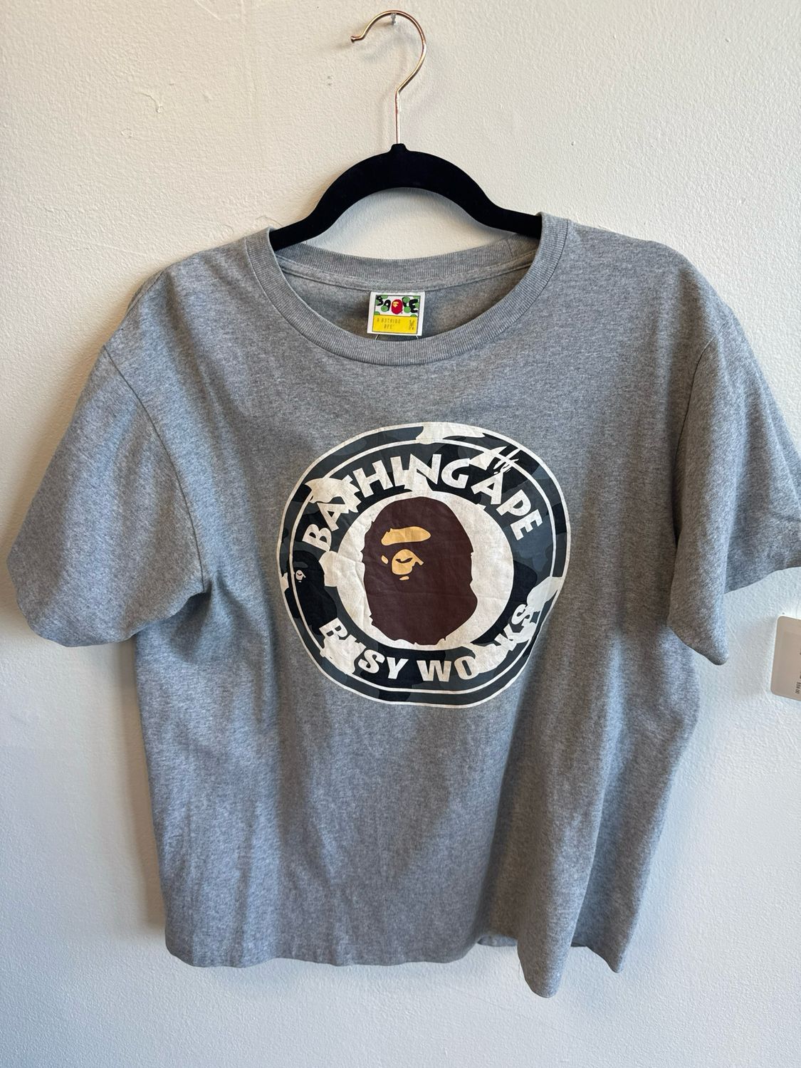 Bape Grey Busy Works Tee Sz M