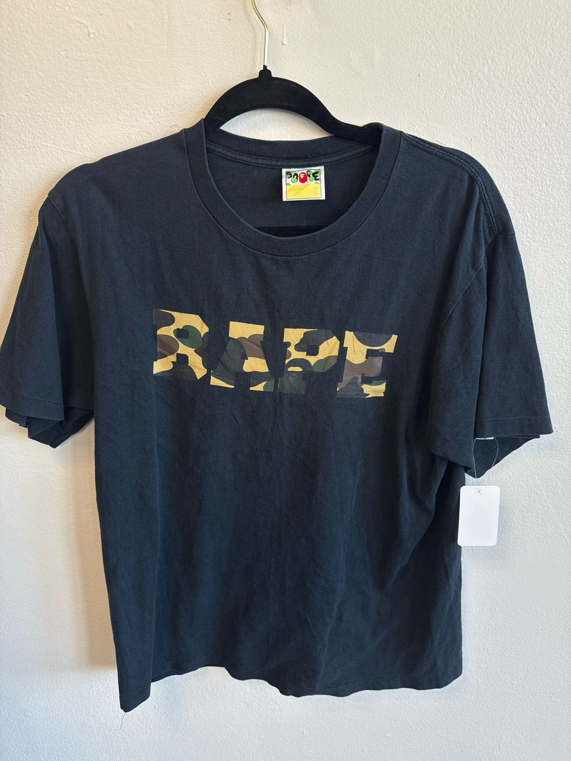 Bape Black Camo Tee Sz L