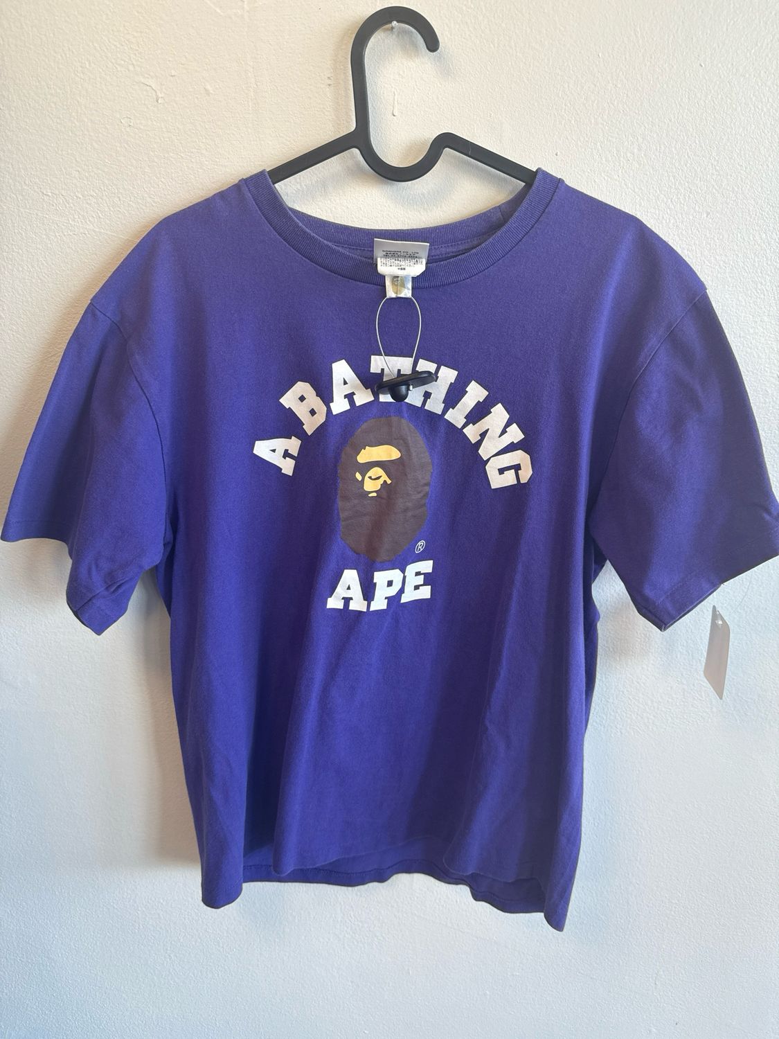Bape Purple Ape Face Tee Sz L