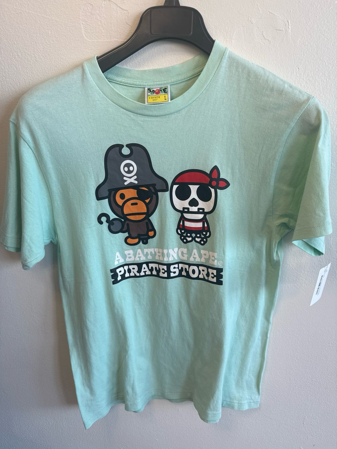 Bape Turquoise Pirate Store Tee Sz L