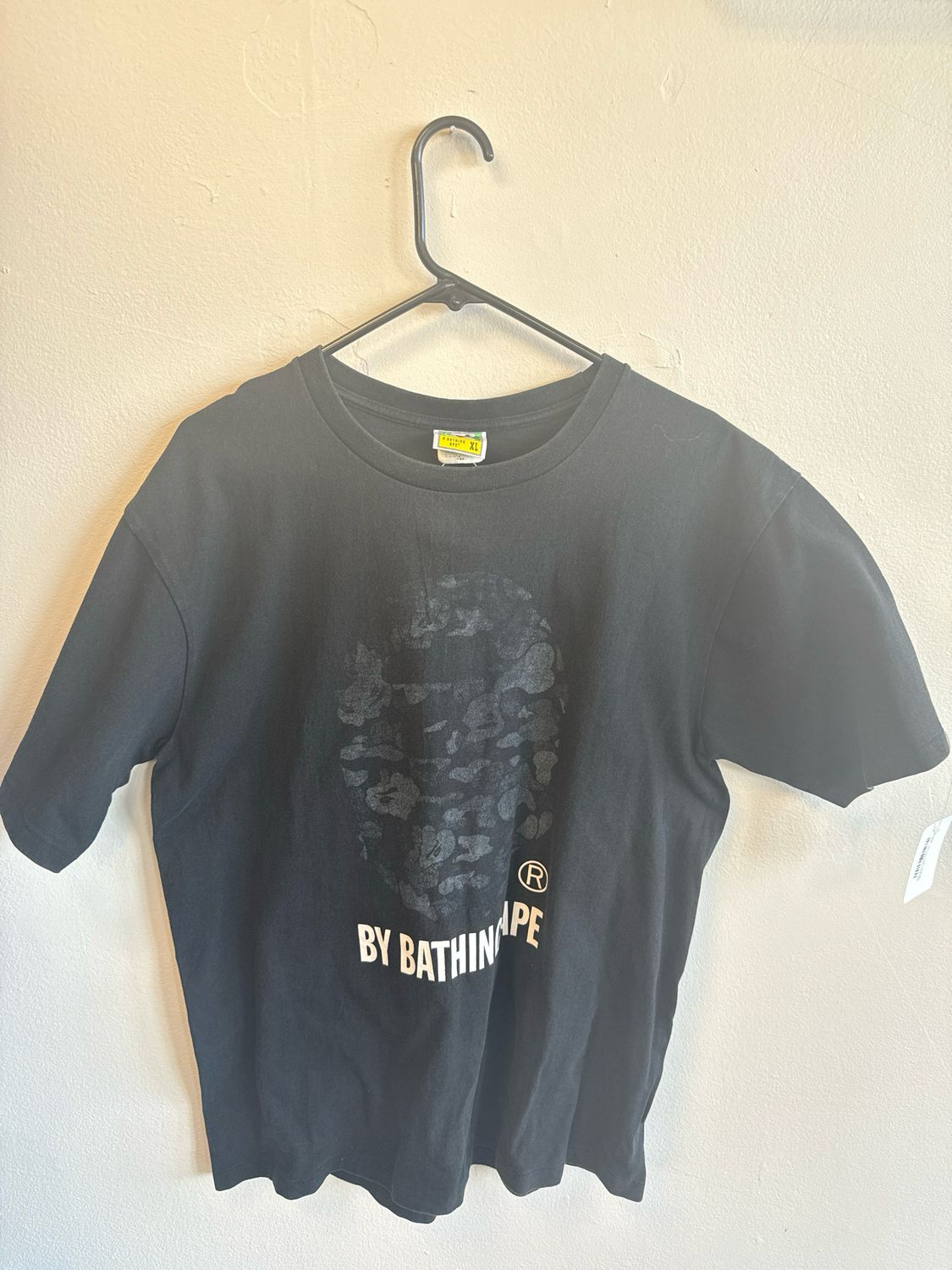 Bape Black Faded Ape Face Tee Sz XL
