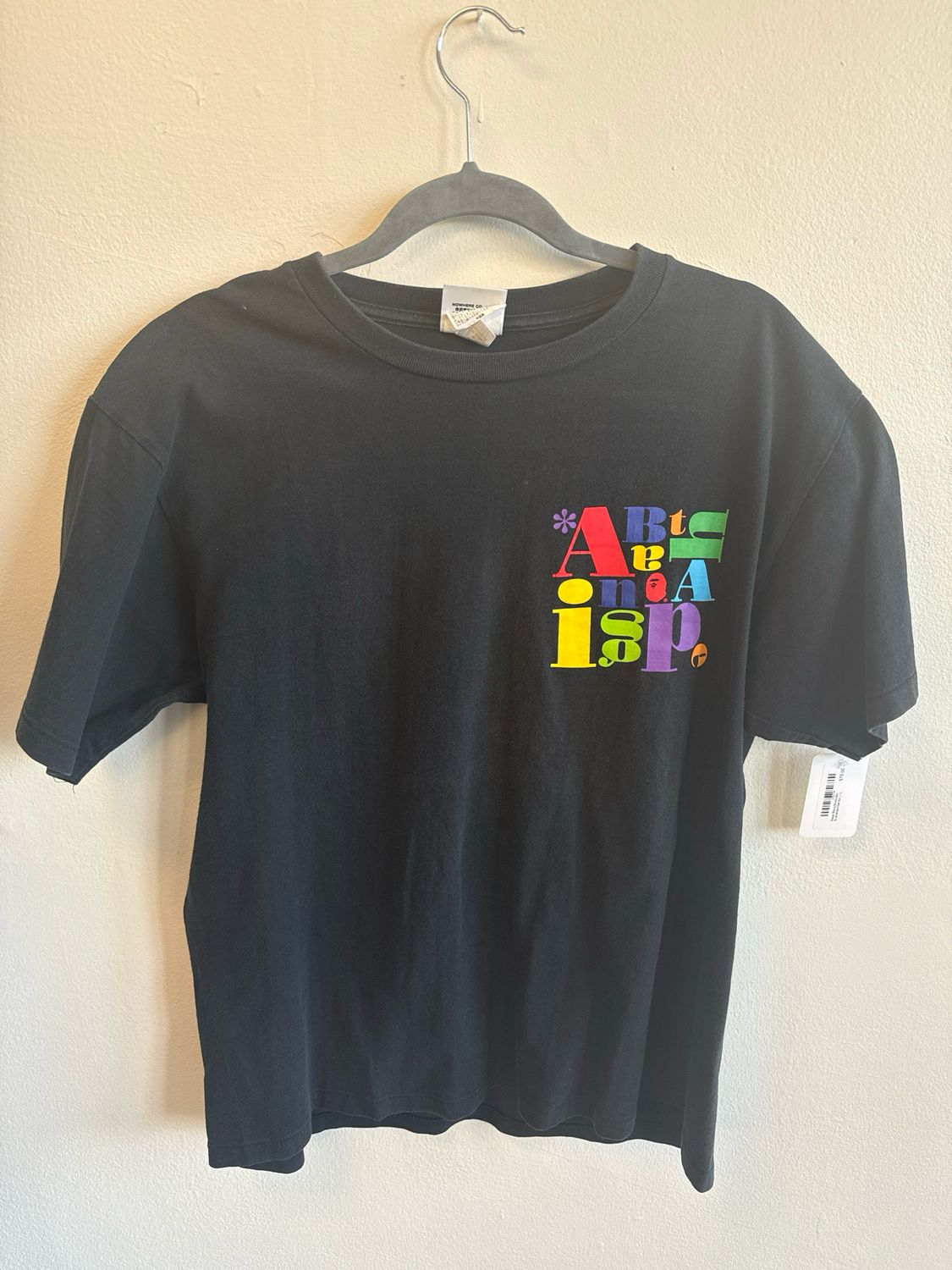 Bape Black/Multicolor ScattertextTee Sz L