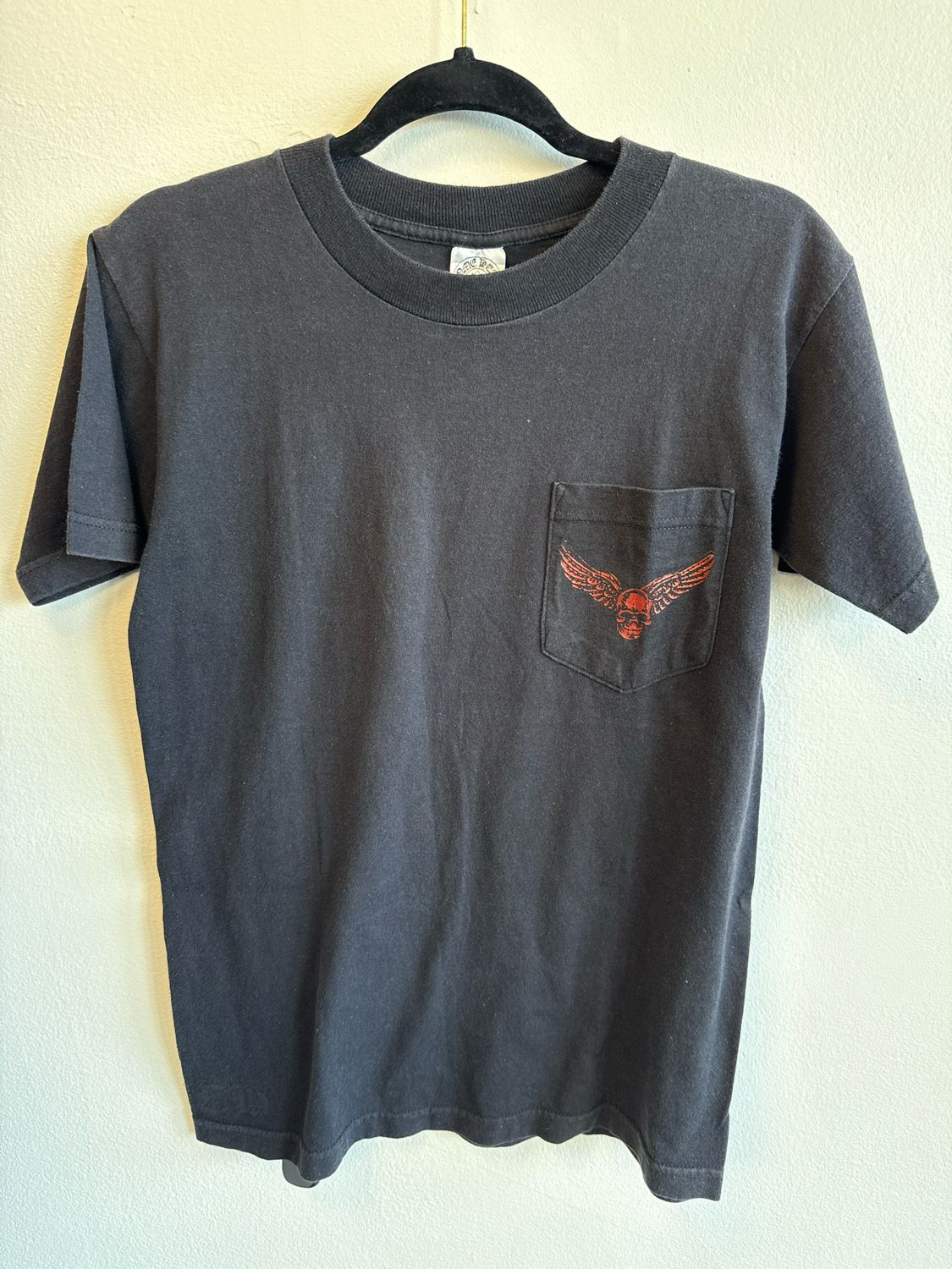 Chrome Hearts Black Red Skull &amp; Wings Tee Sz S