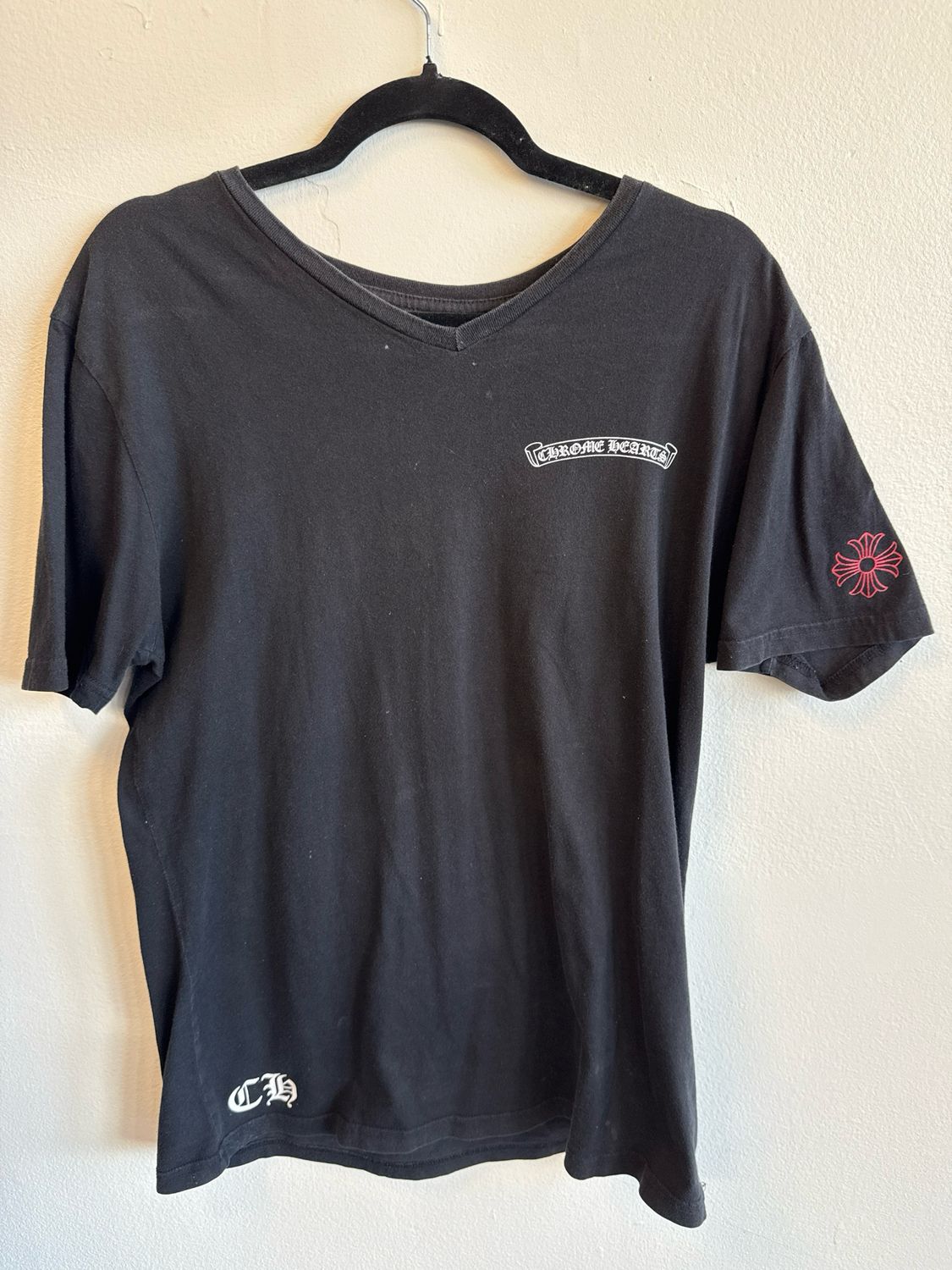 Chrome Hearts Black/White/Red USA Tee Sz L